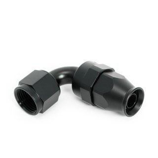Aluminium fitting ANO-TUFF, 90° pipe, -D8 (3/4-16UNF), black anodized