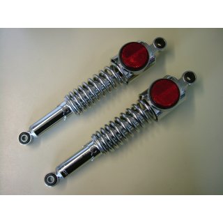 Paar, Stoßdämpfer verchromt, Reflektor rot/schwarz, Z1, Z 900 A4, Z 1000 A, Z 1R, OEM: 45014-072