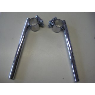 Clip ons 22mm Diameter, Steel chrome, 35mm fork, FEHLING, TÜV homologated