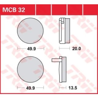 LUCAS-Bremsbeläge MCB032, vorne, für alle CB 750 Four K0-K6