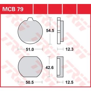 LUCAS-Bremsbeläge MCB079, vorne, für Z 500 B, Z 650 B, C, D, Z 900 A4, Z 1000 A, Z1R, MKII