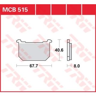 LUCAS-Bremsbeläge MCB515, vorne, für Z 650 F, Z 750 E,L, GPZ 750 (KZ750R), GPZ 1100 B1, B2
