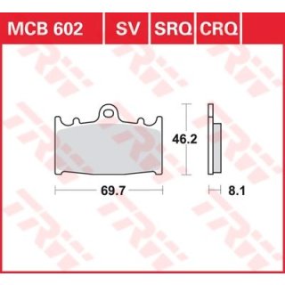 LUCAS-Bremsbeläge MCB602, vorne, für GPZ 900 A4 R `90-`94