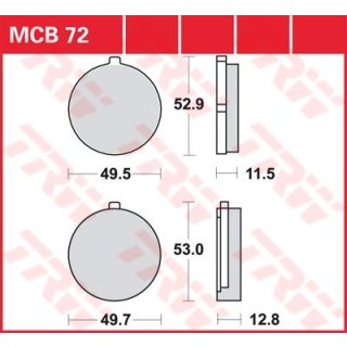 LUCAS-Bremsbeläge MCB072, vorne, für GS 500 `79, GS 550 `77-`79, GS 1000 E, S `77-`79