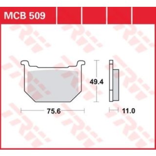 LUCAS-Bremsbeläge MCB509, vorne, für GSX 750 E, ES, EF `80-`86, GS 850 G `80-`86, GS 1000 G `80-`81, GS 1100 G `82-`86