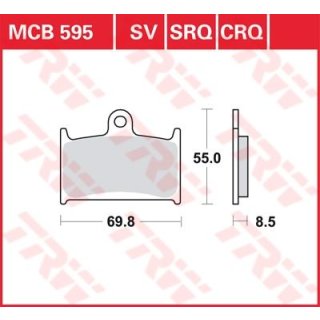 LUCAS-Bremsbeläge MCB595, vorne, für GSX-R 750 (GR77B, GR7AB) `88-`91, GSX-R 1100 (GV73C) `89-`92