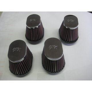 Satz, K&N-Einzelluftfilter (oval mit Chromkappe) für alle GSX-R 750 `85-`87 und GSX-R 1100 `86-`88