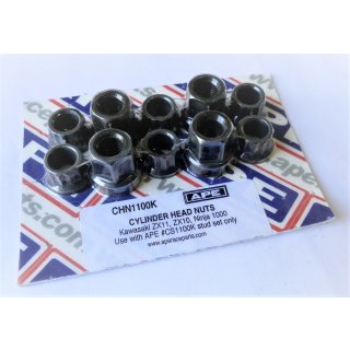 Kit, APE HIGH PERFORMANCE cylinder head nuts for all ZZR 1100, ZRX 1100/1200, ZZR1200 `88-`04