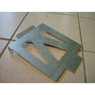 Kennzeichen-/Blinkerhalter B: 180mm, H: 200mm für neues Kennzeichen, für X-11, CB 1300, GSF 1200, GSX 1400, FZS 1000 FAZER, ZRX 1100, ZRX 1200, XJR 1200, XJR 1300, passt an unsere Heck-Innenverkleidungen, mit 9mm-Bohrung zur Aufnahme von Mini-Blinkern