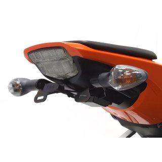 Conversion kit for license plate holder of all CBR 1000 RR 2010-2011 with AND without ABS, suitable for original indicators or mini indicators (e.g. KELLERMANN), incl. LED license plate light and mounting instructions
