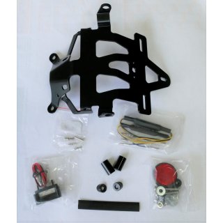 Conversion kit for license plate holders of all KTM 990 R Super Duke 2006-2011, only suitable for mini indicators (e.g. KELLERMANN), incl. LED license plate illumination and mounting instructions, mini indicators are not included! License plate width m…