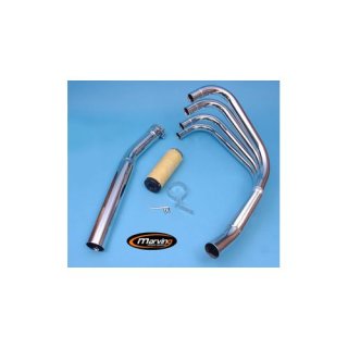 MARVING-RACING 4-1 exhaust system made of chrome-plated steel, for all Z 400 J and Z 500, TÜV certificate!